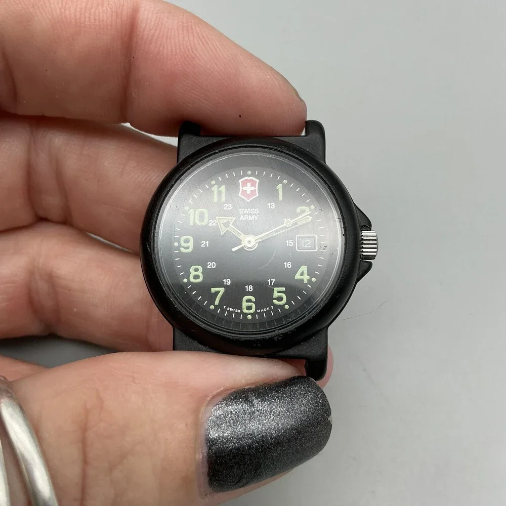 Victorinox Swiss Army Womens Watch 29mm Black Dial Date For Parts Not Running
